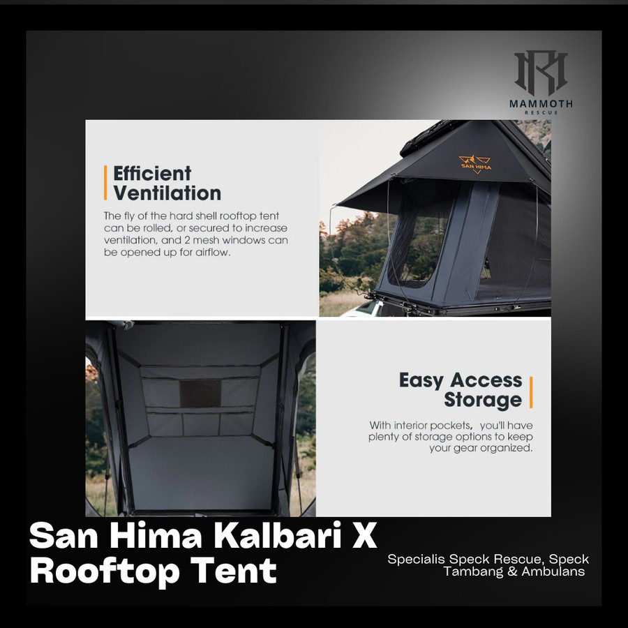 Tenda Atas Atap Mobil San Hima Kalbarri X Rooftop Tent Hardshell With Ladder Camping 4WD 4x4