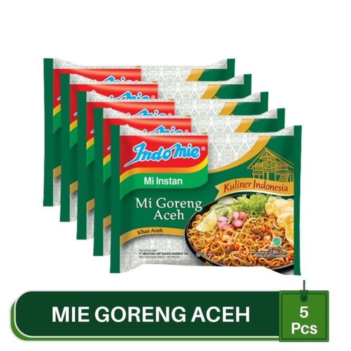 

Indomie Mie Goreng Aceh Mie Instant 5 pcs 90 gr Noodle Mie Instant