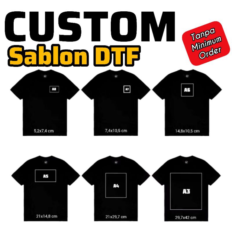 custom sablon dtf / sablon strika / stiker sablon