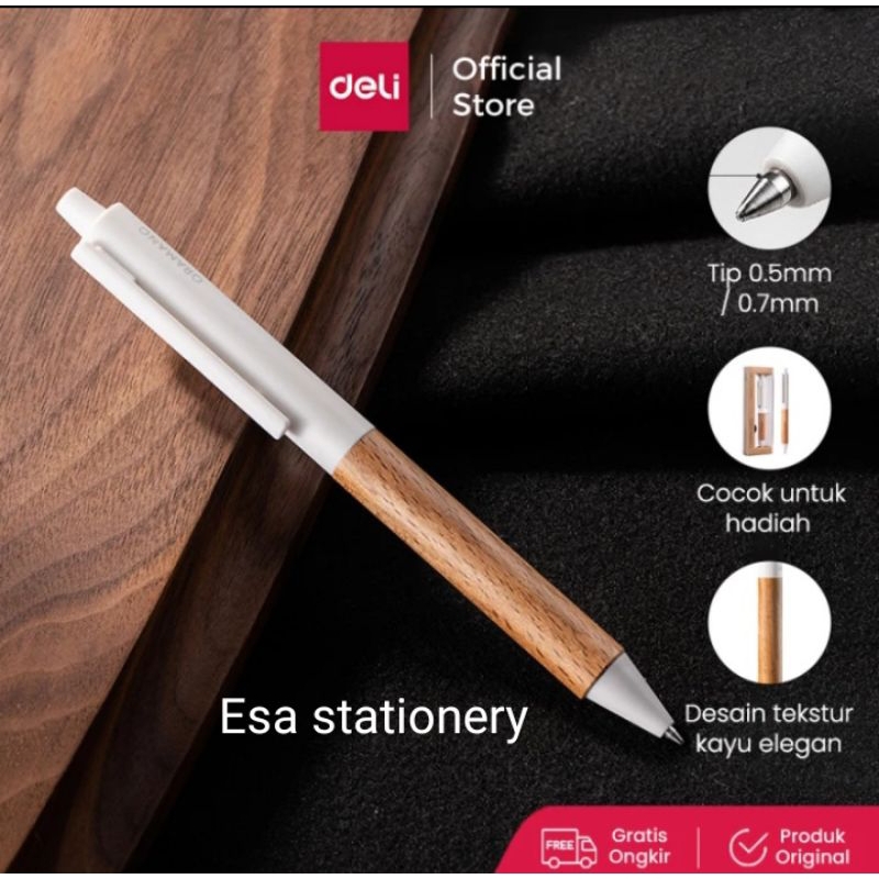 

Deli Gel Pen Motif Kayu / Wood Matte Textured Smooth Writting A97