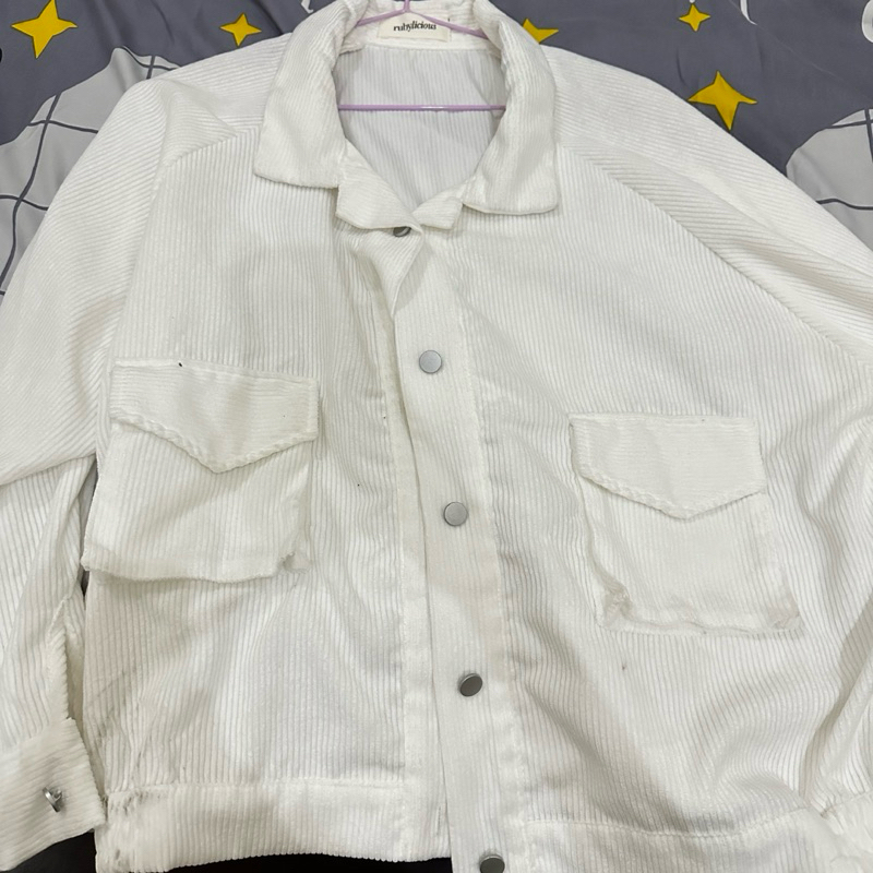 [preloved] nett bekas jaket corduroy putih my rubylicious