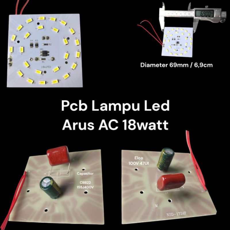 Lampu LED 18watt Pcb Lampu Led Normal