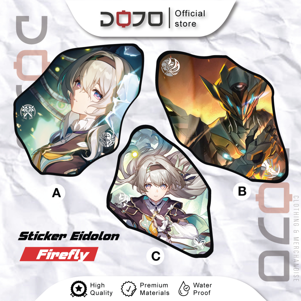 

Sticker Eidolon VINYL Honkai Star Rail FireFly HSR motor mobil notebook binder laptop pc gaming JDM slap eyes murah