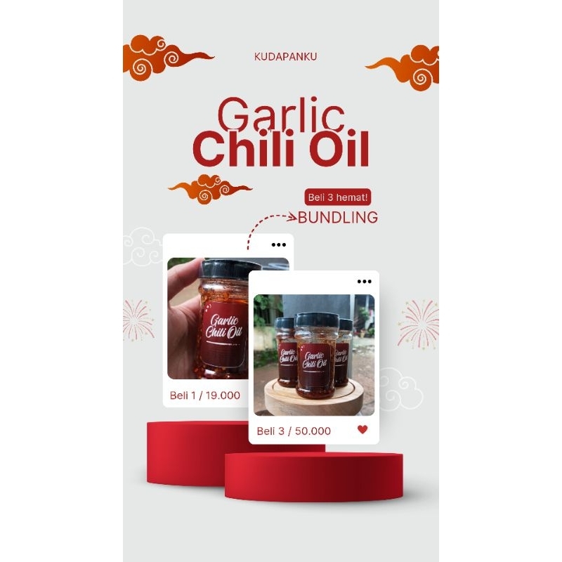 

chili oil kudapanku bundling 3 botol @100gr x 3
