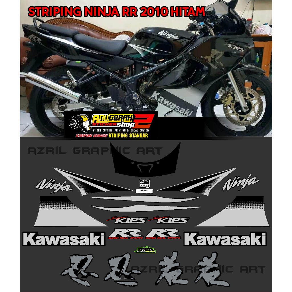 Striping Kawasaki Ninja RR 2010 HITAM