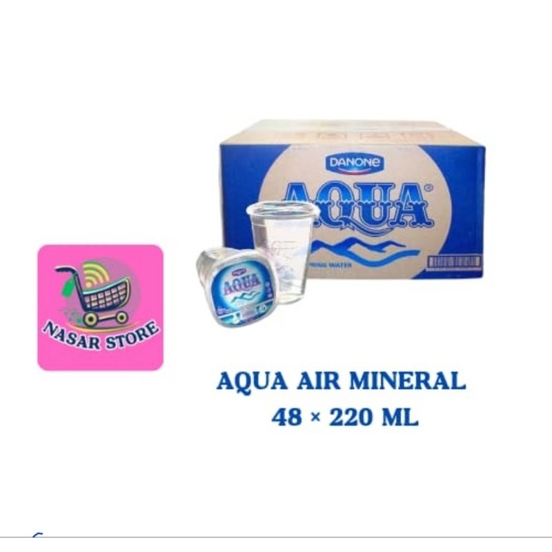 

Aqua Gelas(cup) dus isi 220ml × 48 cup (MINGGU ada pengiriman)