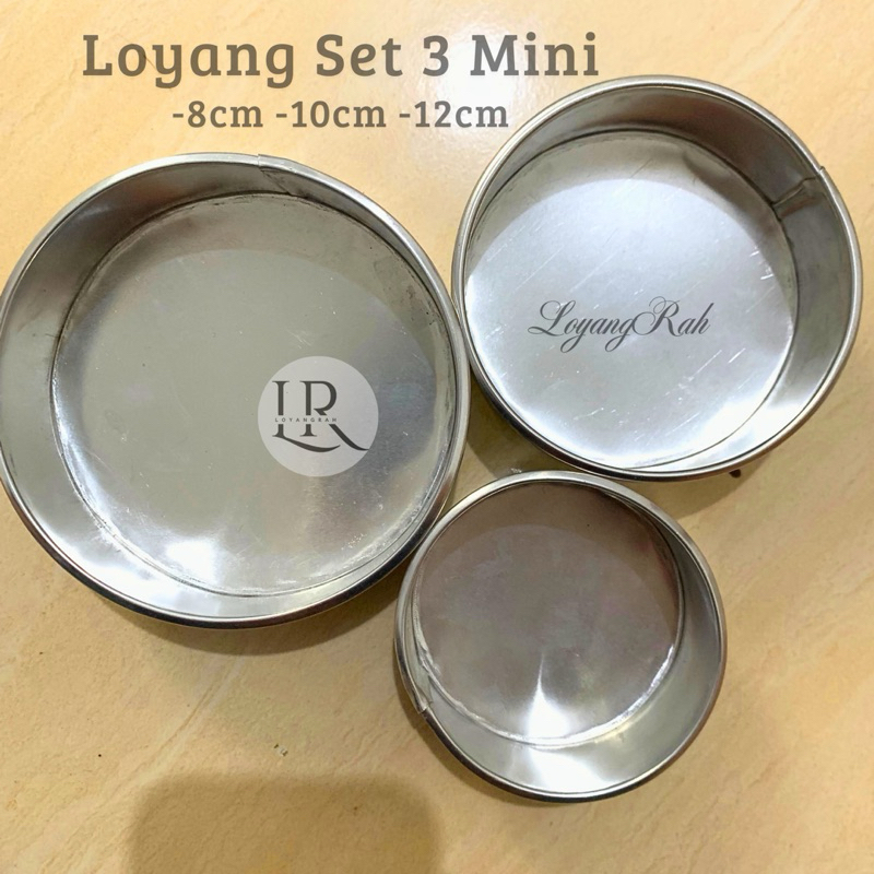 Loyang Bulat mini 3 Set 8cm,10cm,12cm