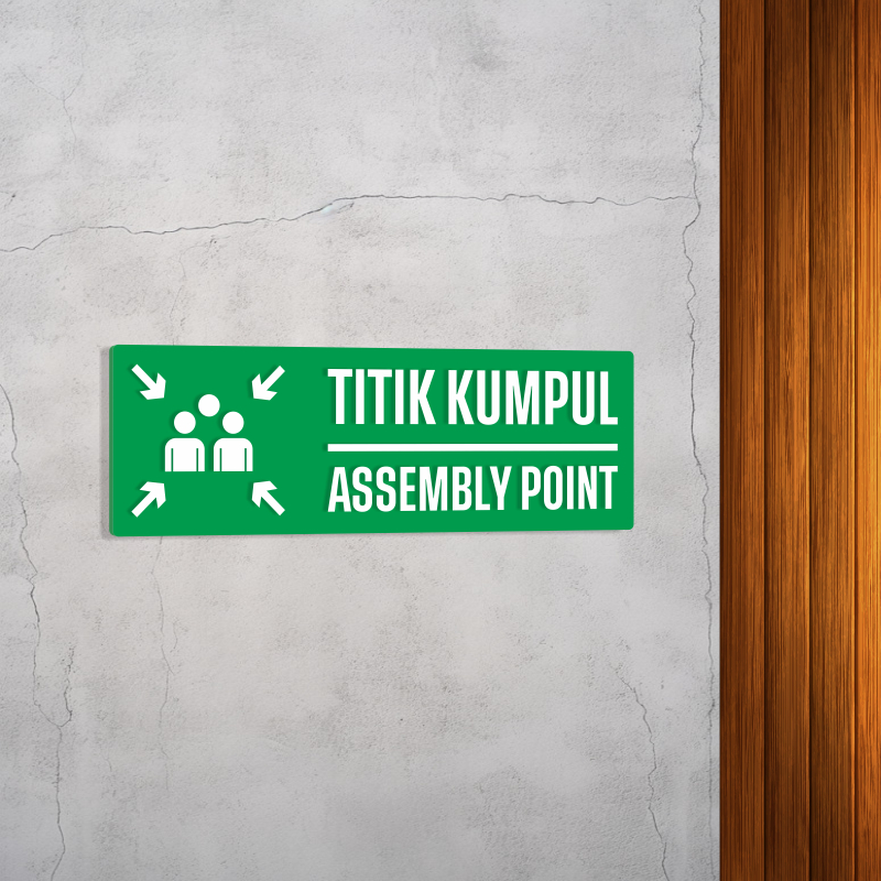

Sign Board Acrylic Titik Kumpul, Akrilik Plang Titik Kumpul 10x30cm