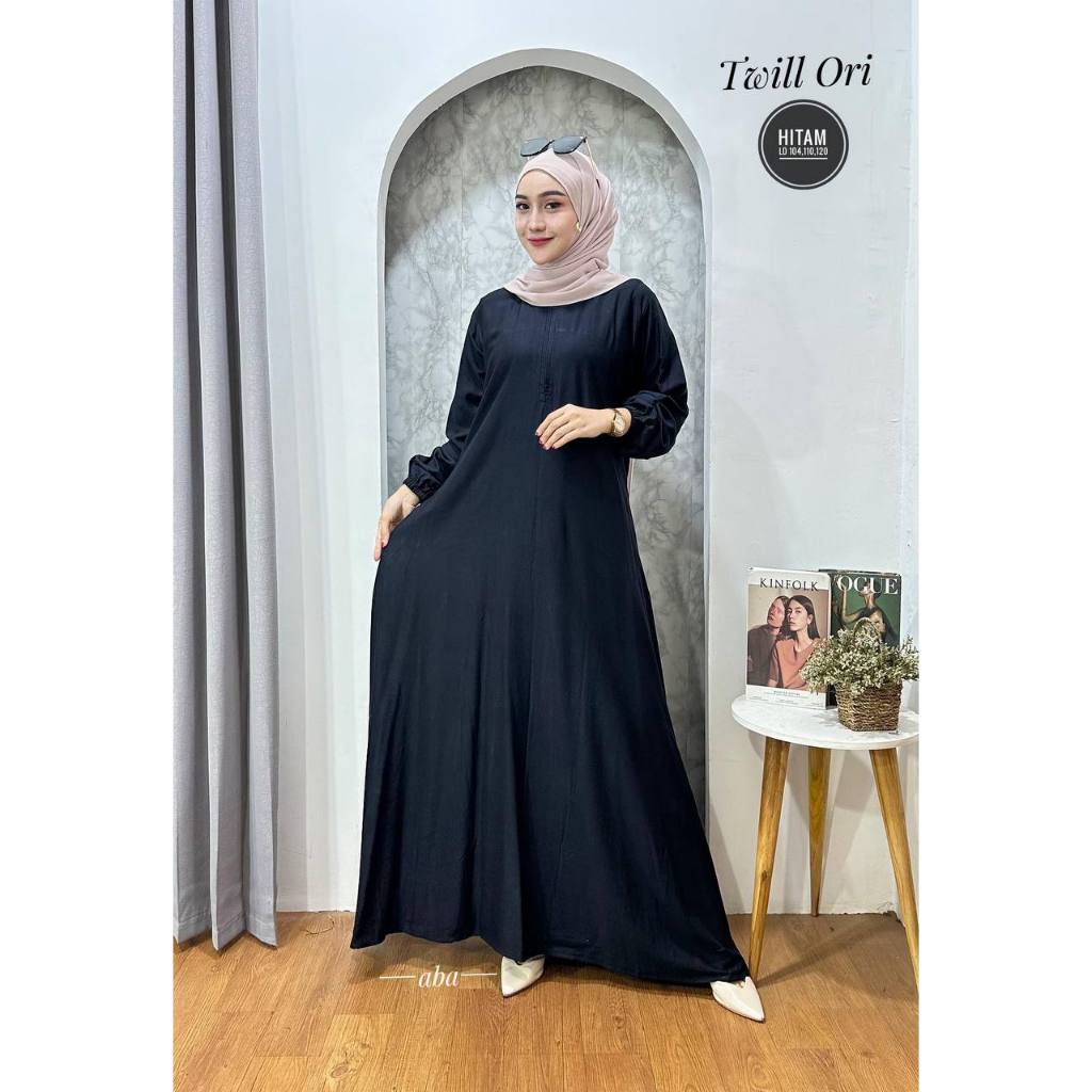 bestpromo nikmatbatik - gamis putih - gamis polos putih bersih - gamis busui kancing - gamis twill