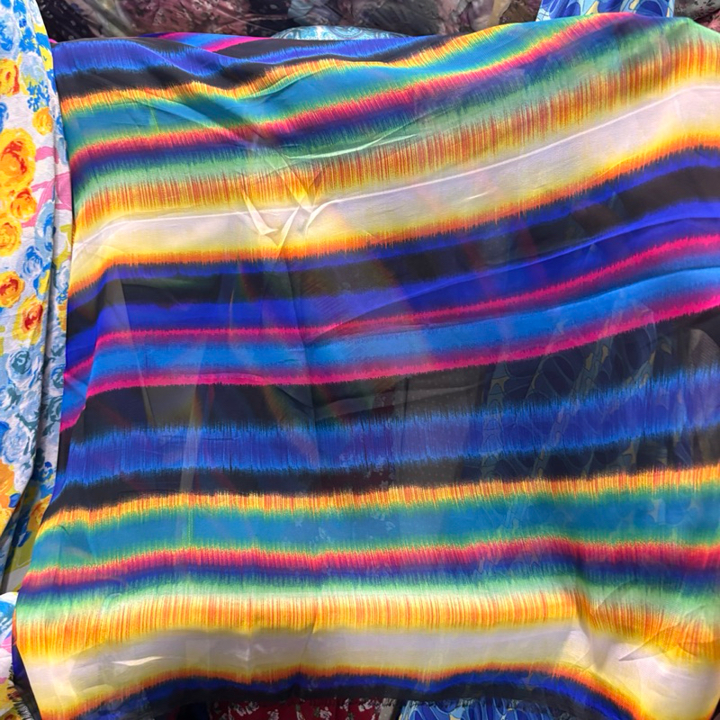 Kain Sifon Premium Motif - kain sifon motif salur - kain motif salur - kain chiffon premium - kain s