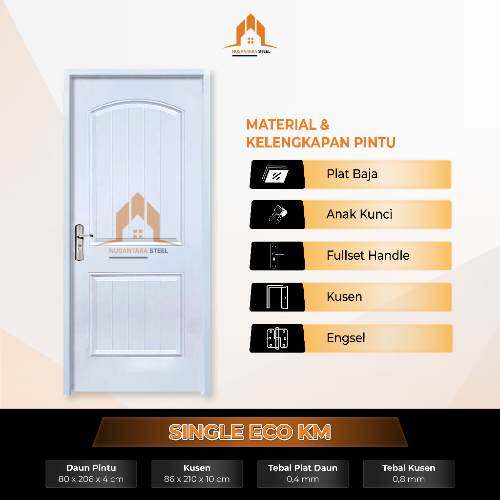 NEW PORODUK TBNS - (SINGLE ECO KM) SET PINTU UTAMA PINTU KAMAR TIDUR KUSEN SET TEBAL MOTIF KOTAK