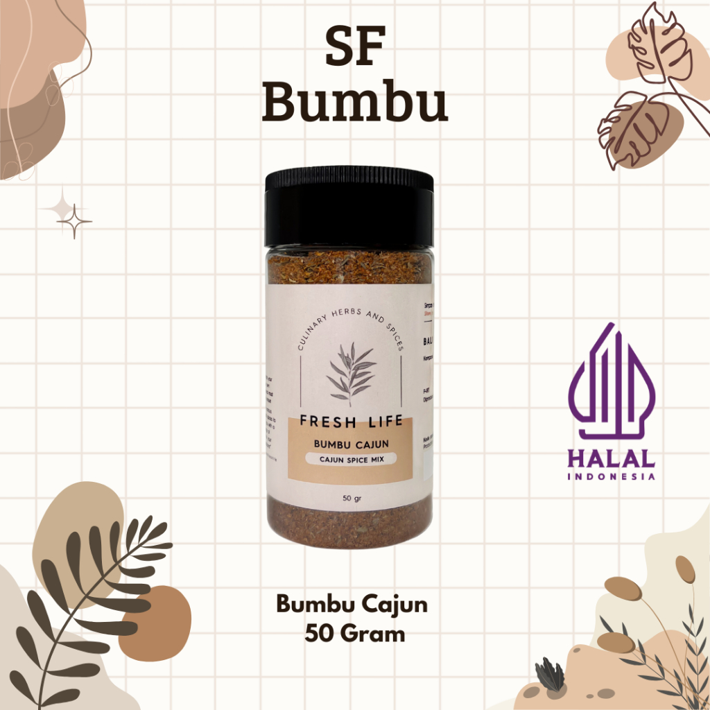 

Fresh Life Bumbu Cajun 50 Gram, Cajun Spice Mix 50 gram