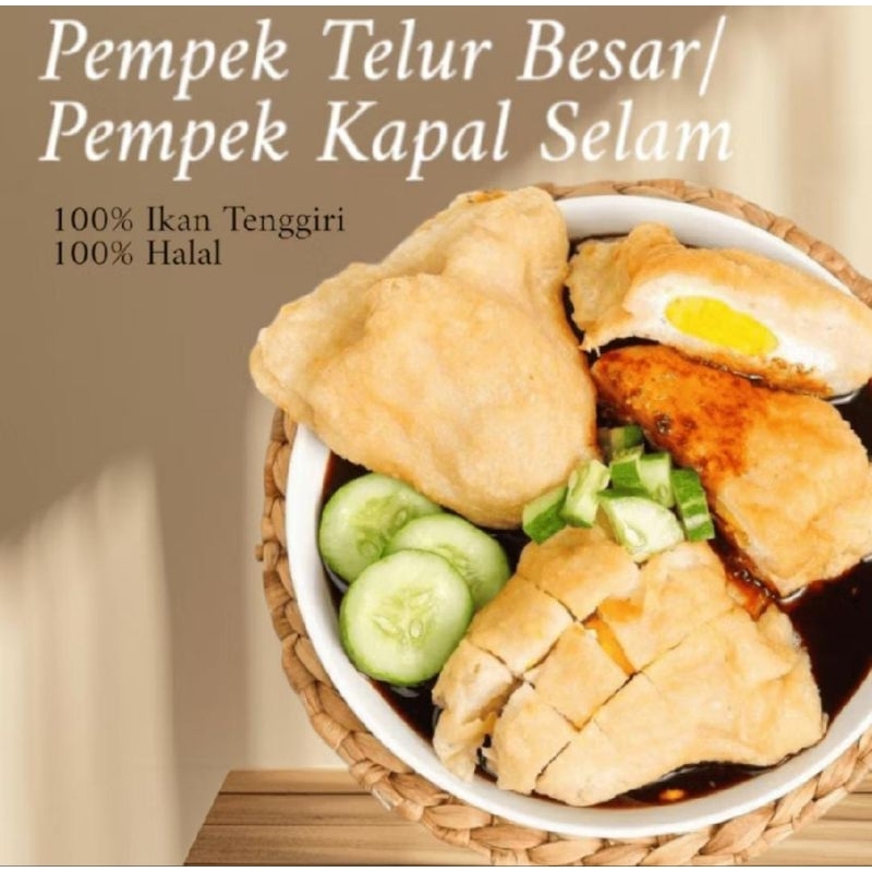 

pempek kapal selam besar bu lia surabaya halal khas palembang 100 % tenggiri