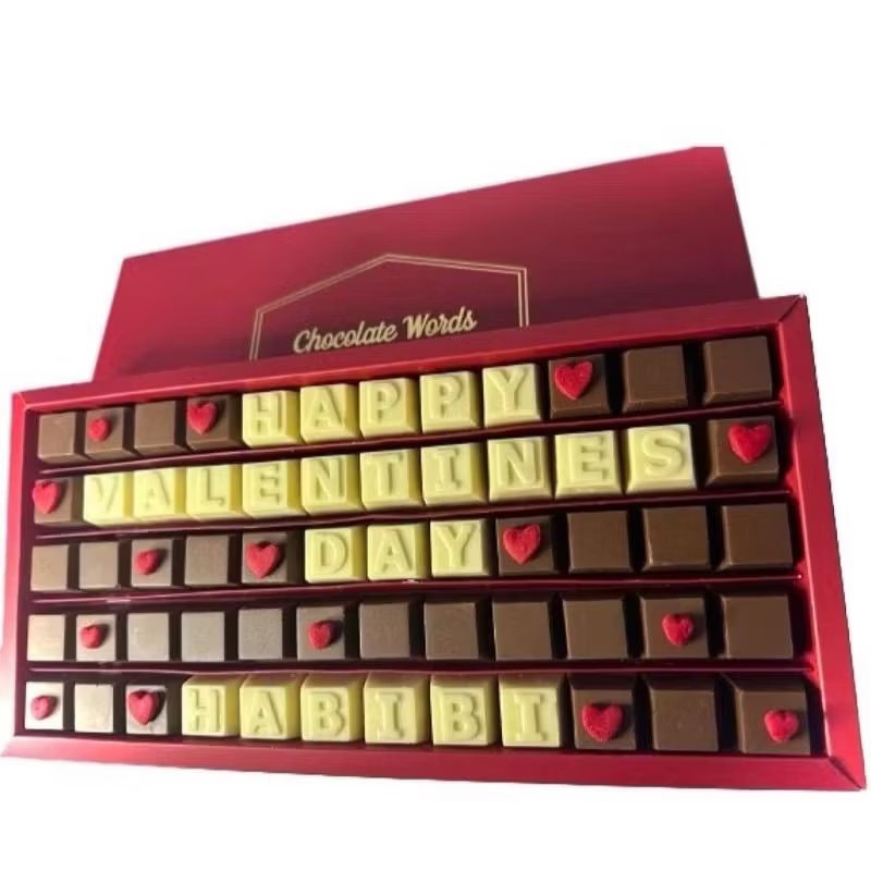 

Coklat Valentine Box Love Gift - Coklat Hadiah Kado Custom Huruf