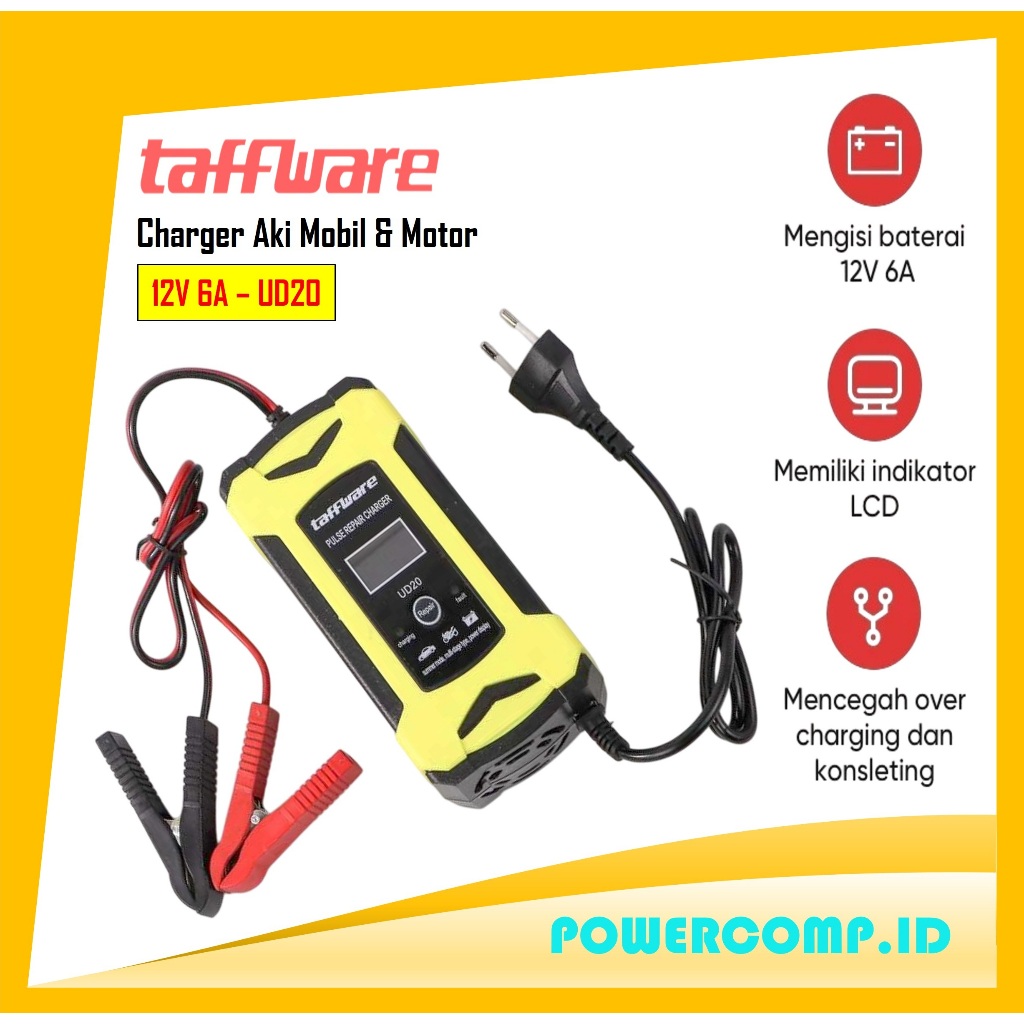 Taffware UD20 Charger Aki Mobil 6 Ampere 12V 6A Full Automatic Car Battery Charger Power Pulse Repai