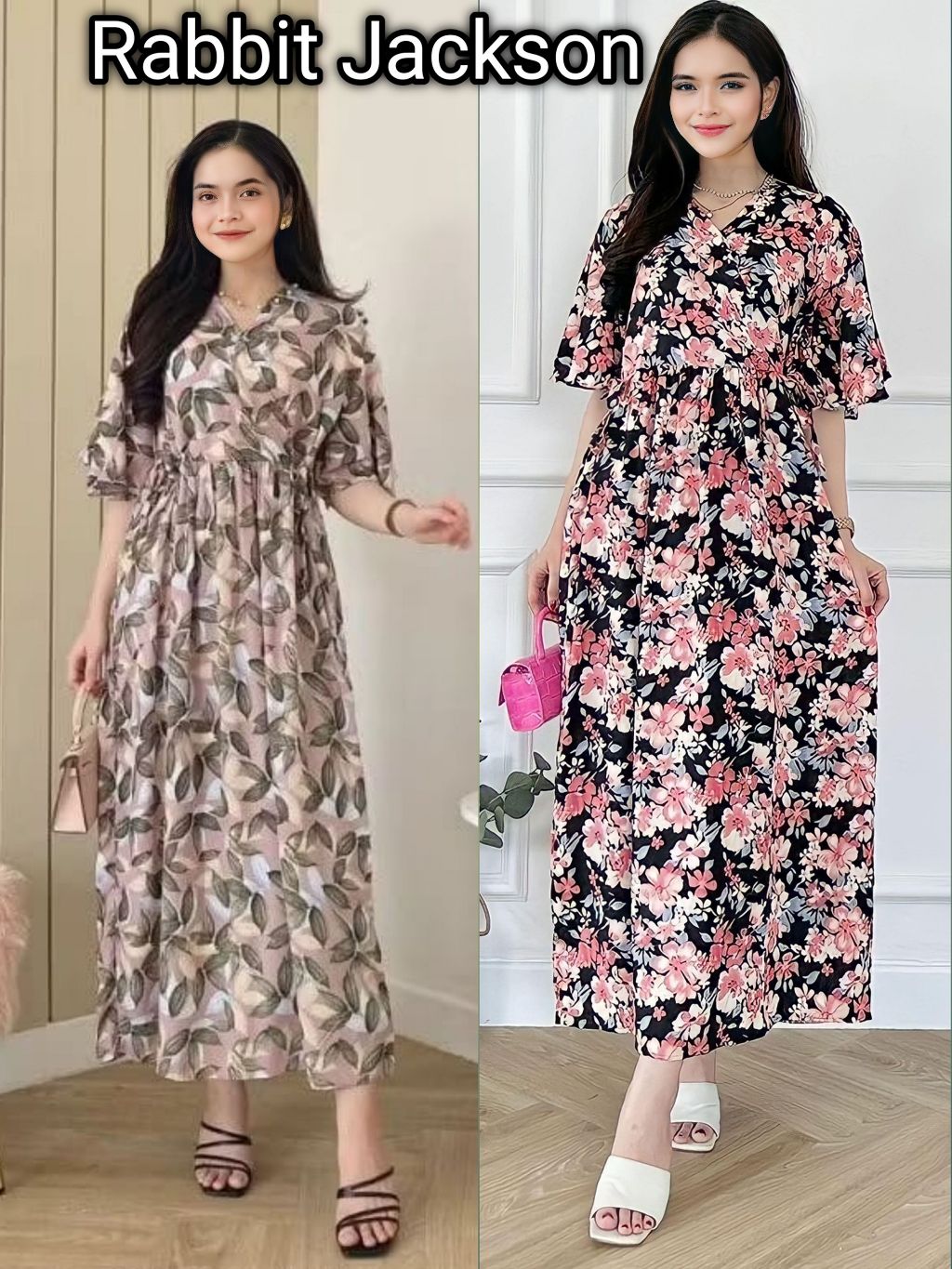 Daster Rayon Kimono Rayon lengan Lonceng Panjang Semata Kaki Busui Wanita Dewasa Kekinian