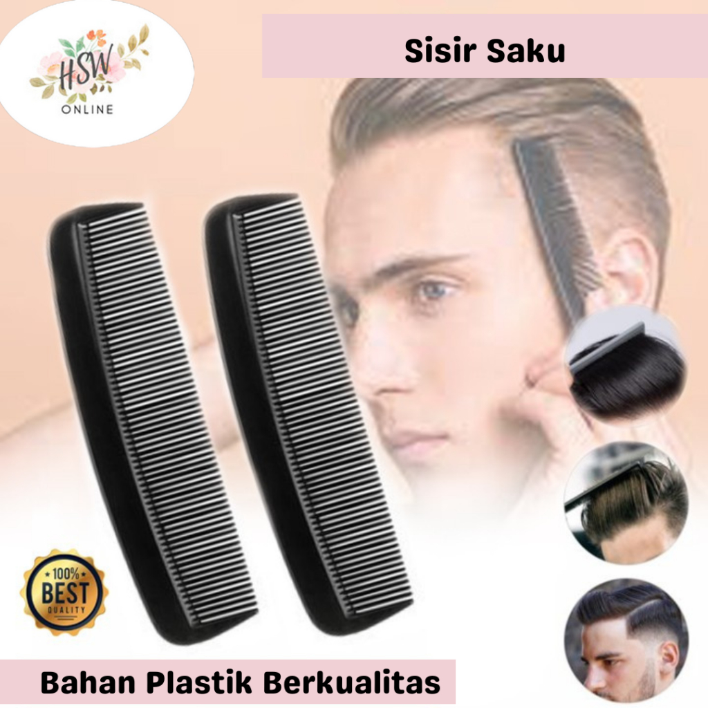 Sisir Saku Pria Kecil Warna Sisir Plastik Mini Sisir Pomade Cowok Premium