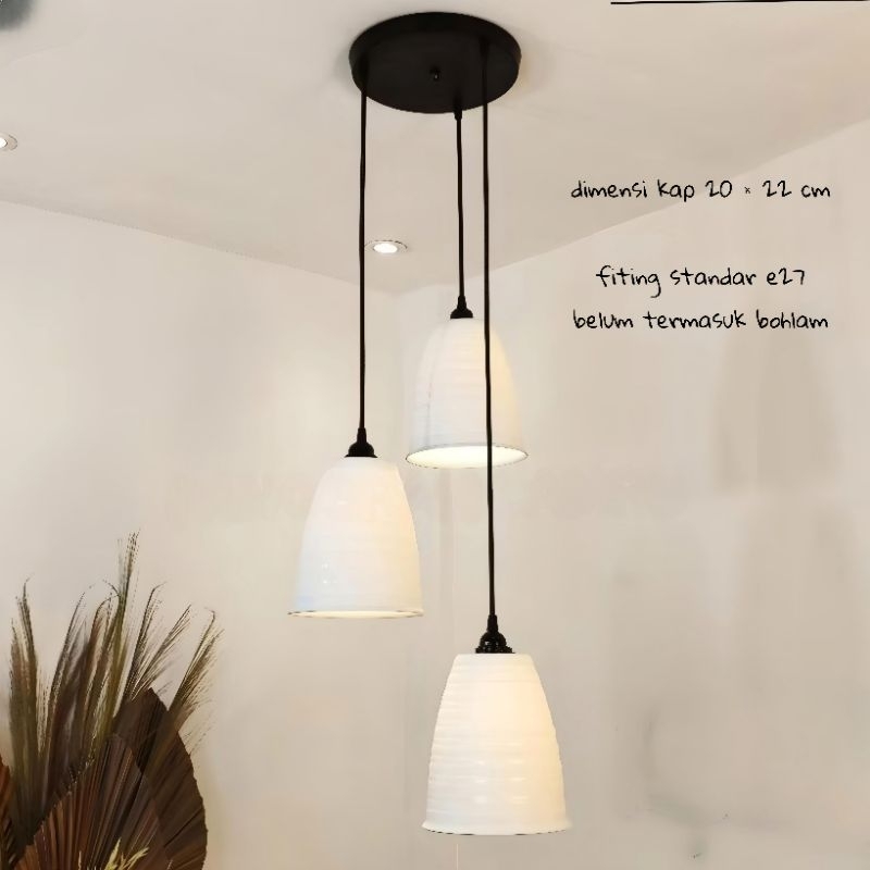 Lampu Gantung Minimalis Set 3 in 1 Lampu Hias Gantung Ruang tamu - kamar - dapur - hotel - cafe vase