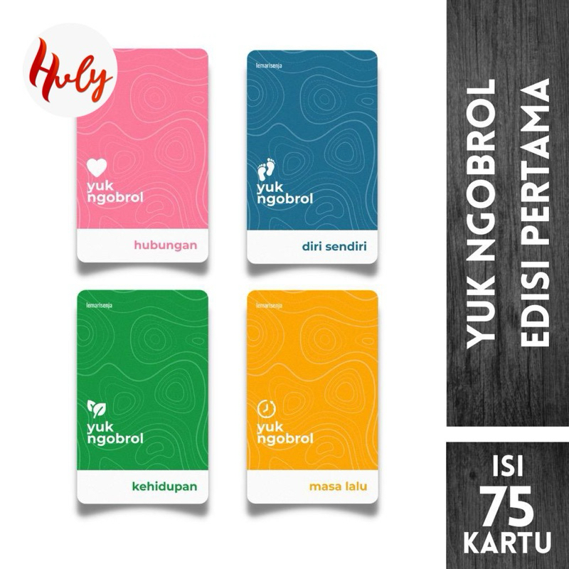 Lemari Senja - Kartu Permainan - Yuk Ngobrol edisi pertama ISI 75 KARTU - kartu deep talk card game 