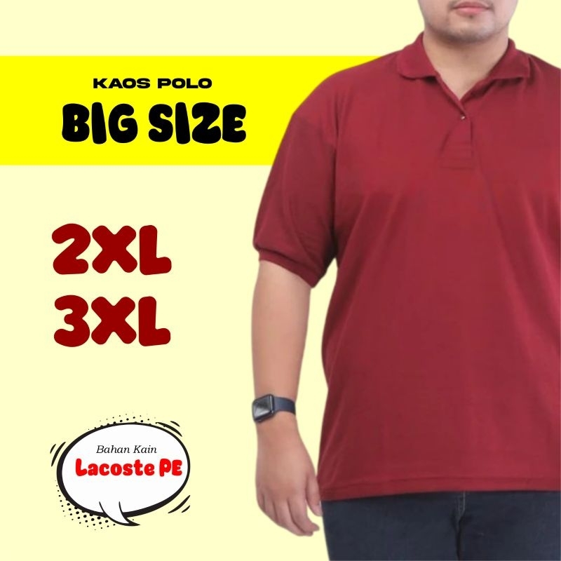 kaos kerah jumbo big size pria wanita xxl xxxl polo shirt casual