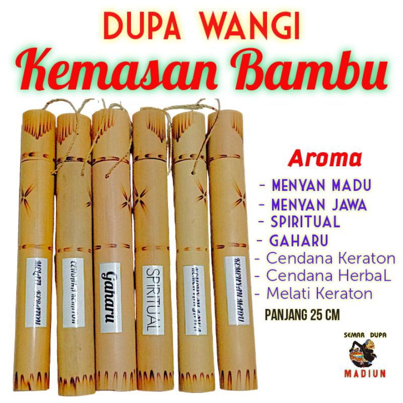 Hio Dupa Pengharum Tabung Bambu Aroma Gaharu Kemenyan Madu M3ditas1 Melati Maharaja Cendana Isi 25 S