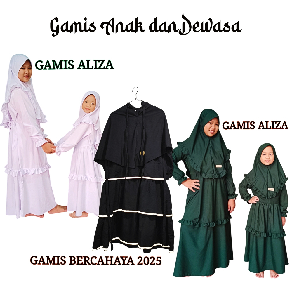 DRES IBU ANAK BAHAN KATUN PM - GAMIS IBU DAN ANAK SYAR'I - COUPLE MOMS+KIDS - GAMIS TERBARU