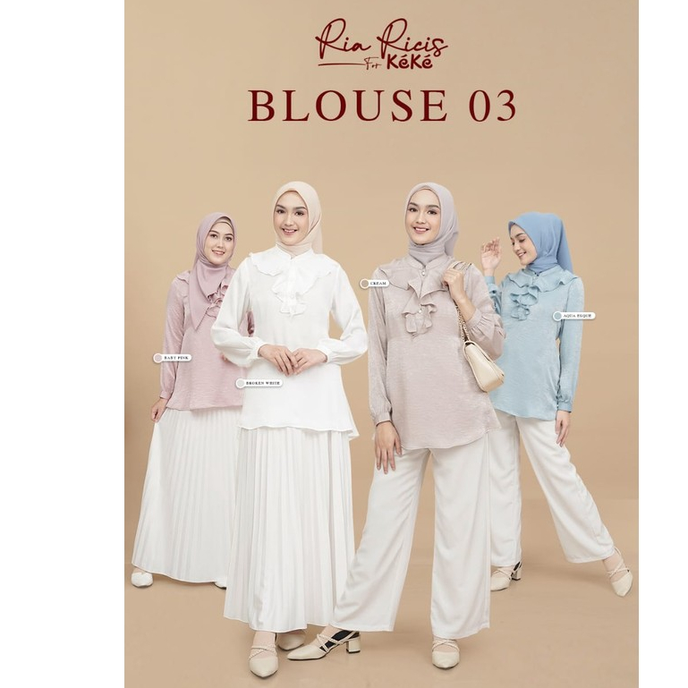 Keke Atasan Blouse Simple Wanita Bd Dl Ricis Blouse 03 Kekinian Original By Keke - Famusa