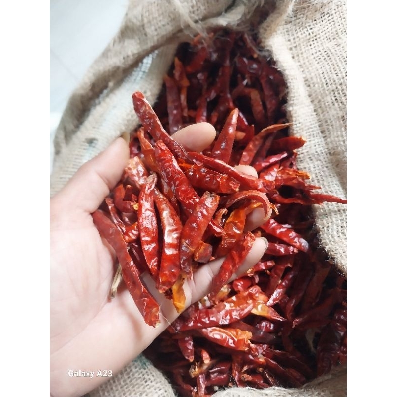 

Cabe Teja Kering "PREMIUM" Rawit Teja japlak Kualitas Super Bagus Merah dan pedas 1kg