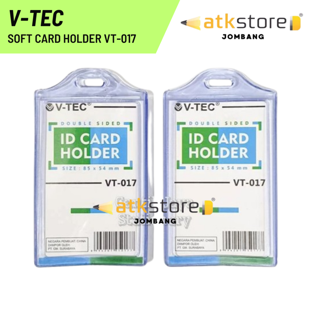 

V-TEC Soft Card Holder /DOUBLE VT-017 Transparant / V tec Name Tag ID Card Holder Double Transparant