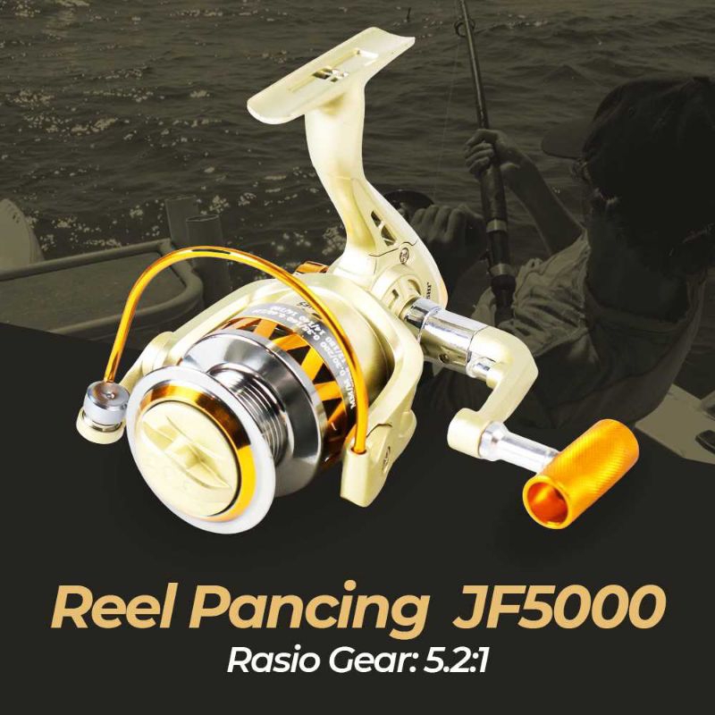Reel Alat Gulungan Tali Senar Benang Pancing Pancingan Ikan Laut Full Besi Baitcasting Spinning Powe