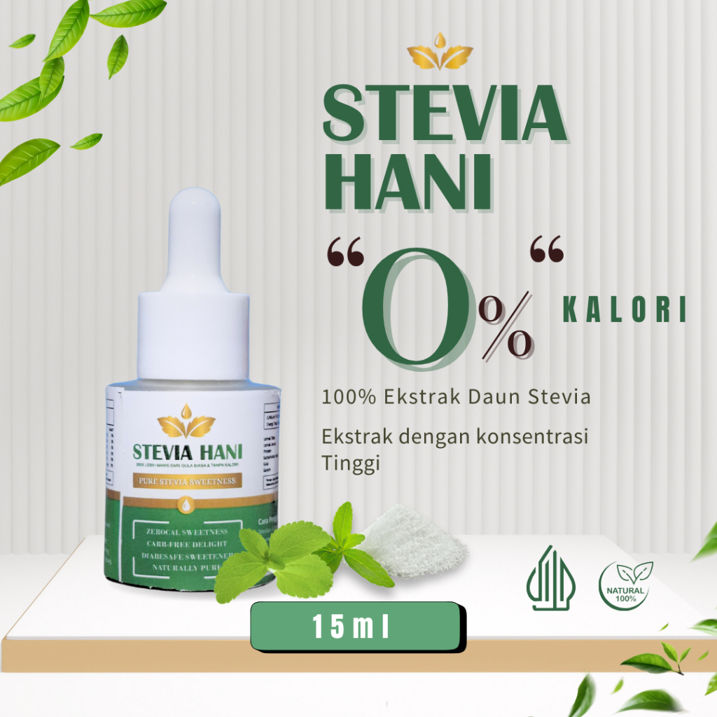 

Stevia Hani - Natural Sweetener Pemanis Alami Nol Kalori Aman untuk Penderita Diabetes kemasan 15ml