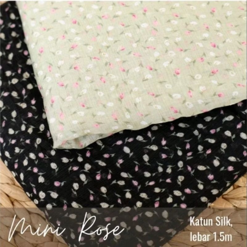 kain katun motif bunga / kain katun silky premium motif bunga kecil / kain mukenah / kain gamis