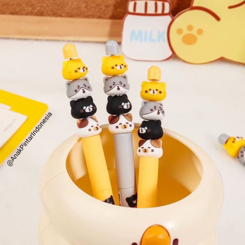 

HAPPY DAY CATS DIARY SKEWER PEN [ KK-8079 ]