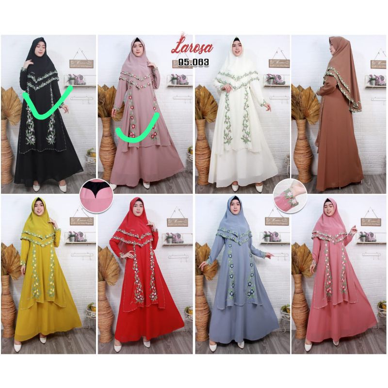 Dress Larosa 95.063 Original set hijab  /  Larosa Dress Original set Kerudung  / Gamis abaya Larosa