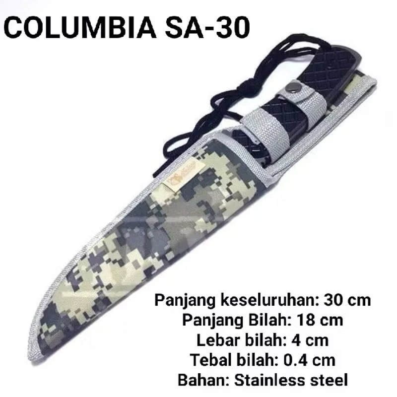PISAU SA30 - PISAU BERBURU SA 30- COLUMBIA SA30 SURVIVAL KIT IMPORT PISAU HUNTING CAMPING