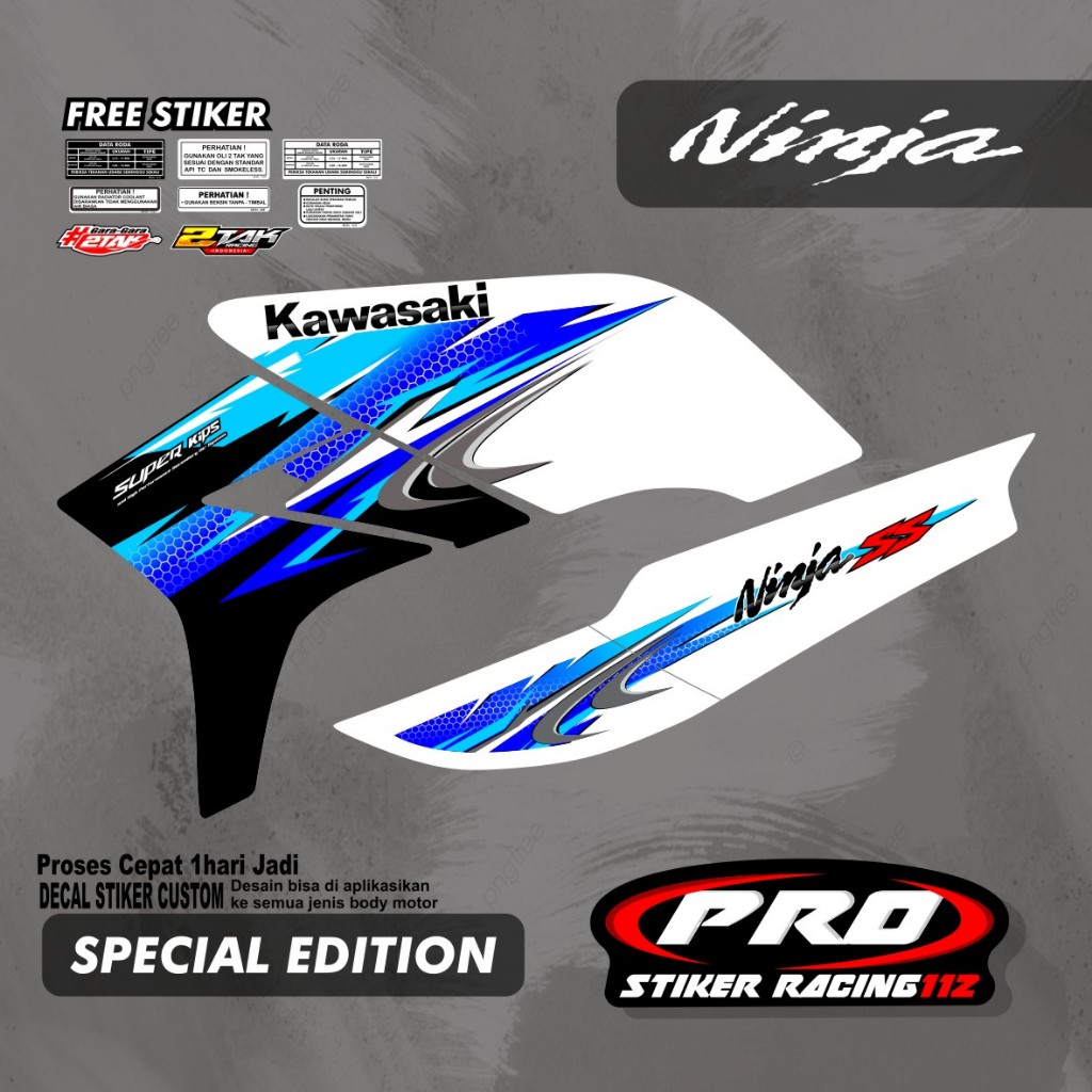 Striping Variasi NINJA SS Transparan Striping Ninja R NINJA SS ORIGINAL STRIPING MOTOR KAWASAKI NINJ