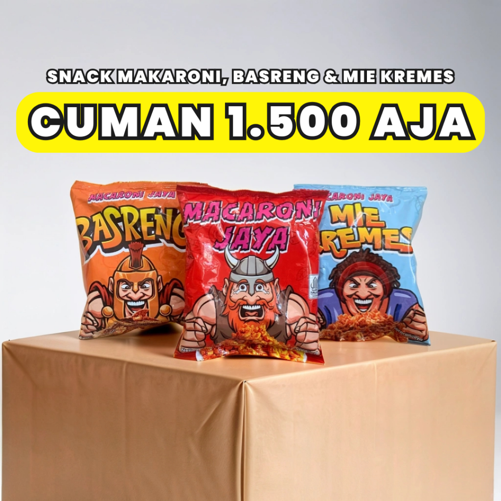 

(20 gram) Makaroni, Basreng, Mie Kremes - Macaroni Jaya Snack Murah Kemasan Ekonomis Ringan Camilan