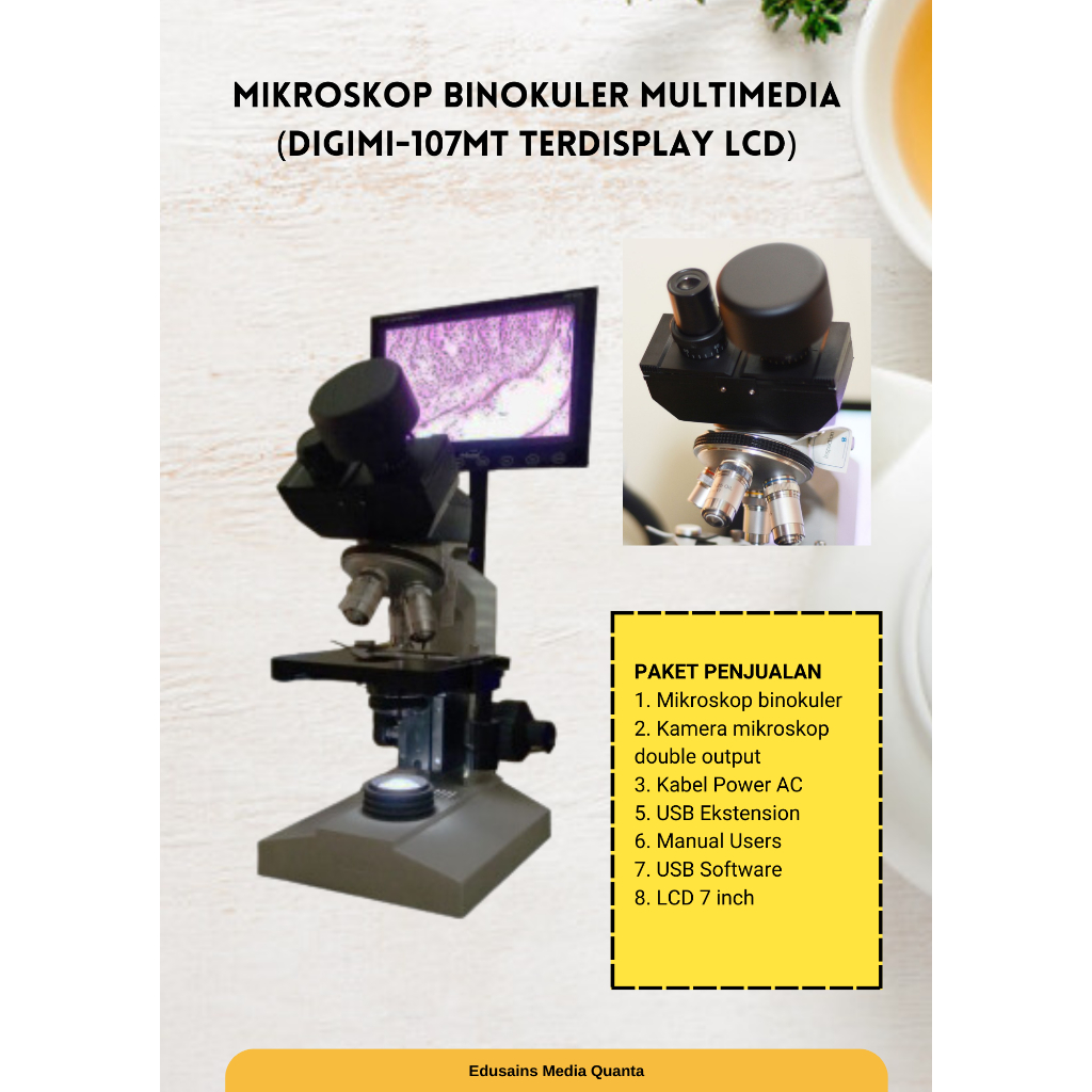Mikroskop Binokuler Multimedia dan Display LCD 7 inch