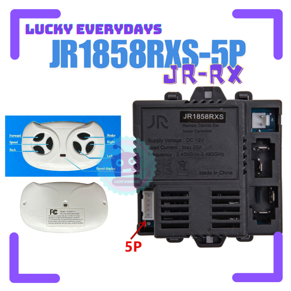 RECEIVER REMOT JR1858RXS-5P 12V 12VOLT MOBIL MAINAN AKI ANAK REMOT CONTROL MODUL PCB IC REMOT CONTRO
