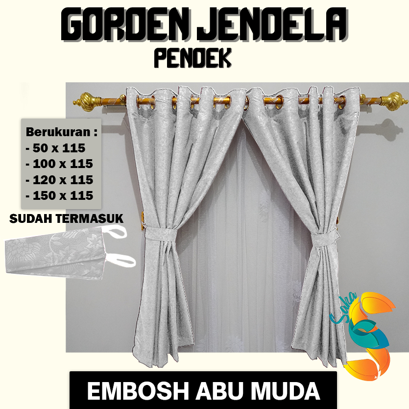 GORDEN KAMAR PENDEK TINGGI 150CM HORDEN RUANG TAMU GORDEN JENDELA PENDEK GORDEN KECIL JENDELA PENDEK