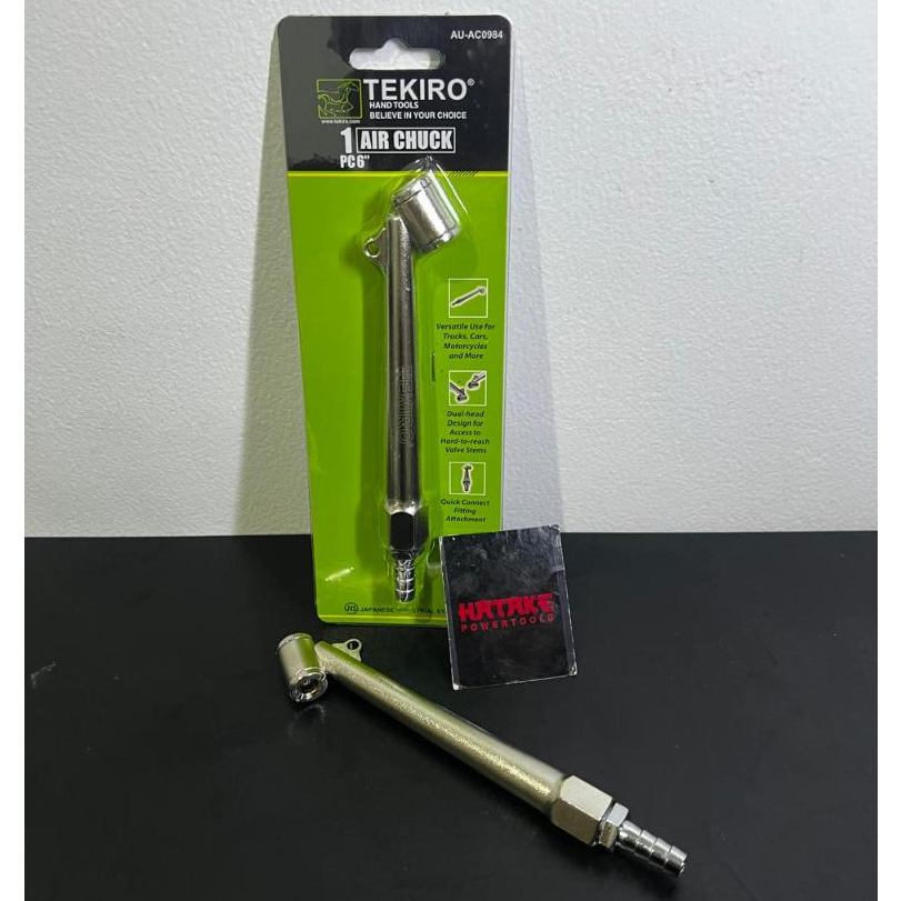 AU-AC0984 tire chuck 6" TEKIRO alat isi angin ban isian angin kompresor air tire chuck 6 inch Tekiro