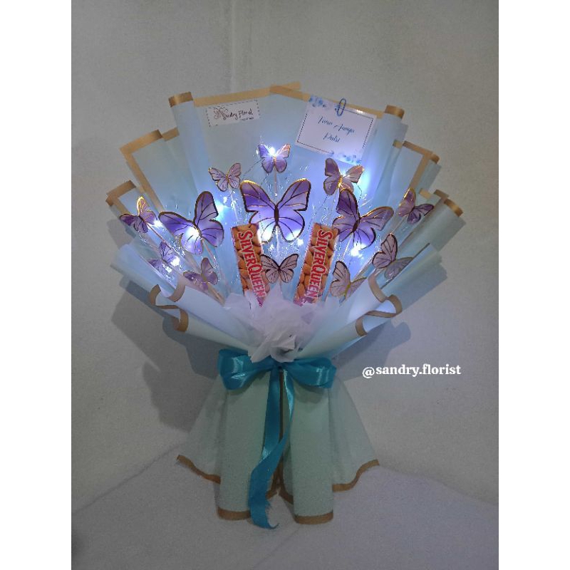 

Buket Butterfly + Cokelat Silverqueen || free lampu || [SMALL]