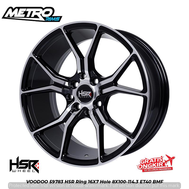 VELG VOODOO HSR R16X7 H8X100-114,3 ET40 pelek racing mobil soluna ferio yaris jazz ge8 ring 16