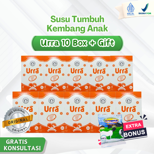 

Susu URRA - Susu Kambing Saneen Untuk Penambah Berat Badan & Tinggi Badan Anak - 10 Box + GIFT