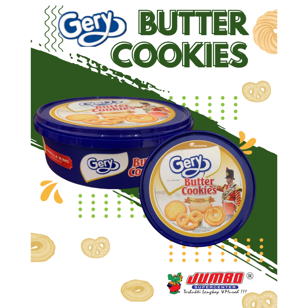 

Gery Butter Cookies 225 gram/ Toples Bulat Pipih/ Snack - Kue Lebaran