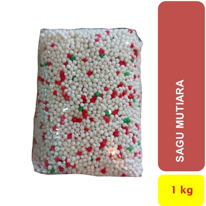 

Sagu Mutiara Warna Putih Merah Hijau (Tidak Mudah Hancur) | 1 KG | Makanan Minuman Nusantara