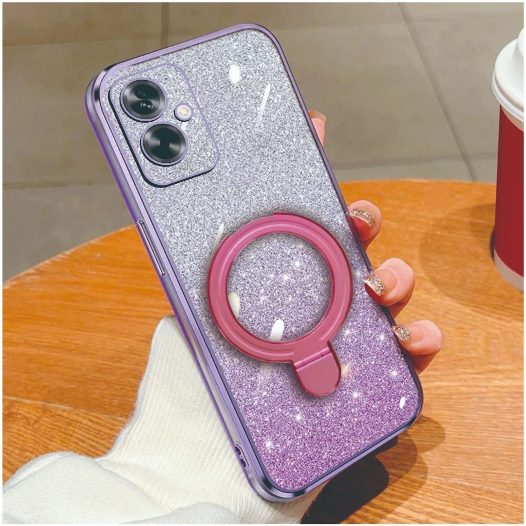 Case Magsafe Oppo A79 5G A57 A77s Luxury Gliter Premium TPU Ring Magnetic Soft Case
