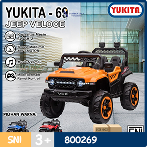 Mainan Anak Mobil Aki Yukita 69 Jeep VELOCE | Mainan anak mobil aki jeep 69 yukita