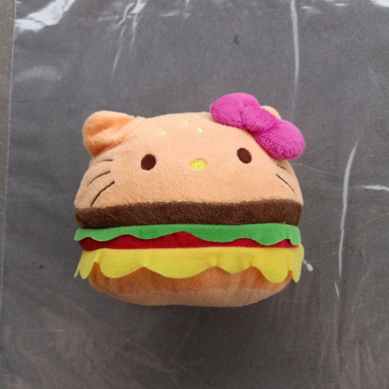 Boneka Hello Kitty Sanrio Burger Reversible Plush Doll Boneka Bolak Balik Cheeseburger