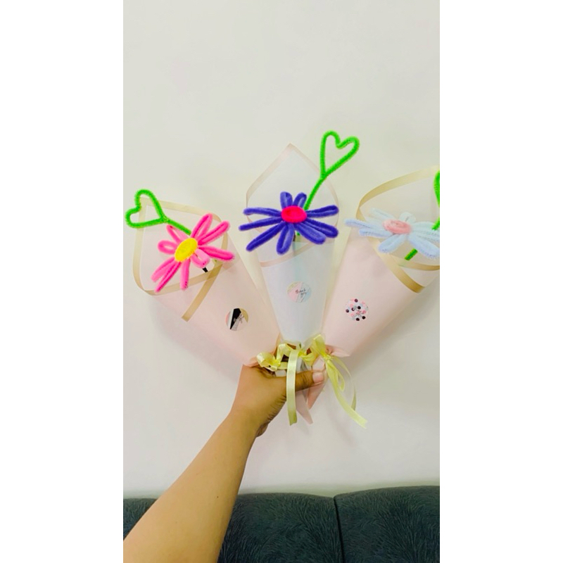 buket kawat bulu/buket/kawat bulu/bunga kreasi/bunga kawat bulu